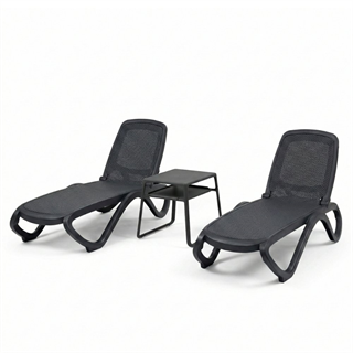 Nardi Omega Anthracite 2 Şezlong 1 Sehpa Takımı