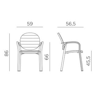 Nardi Palma İstiflenebilir Kollu Sandalye