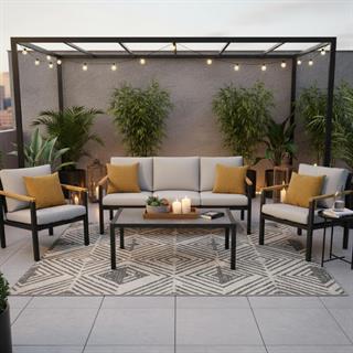 Nuu Garden Cru Grey Four-Piece Seating Group