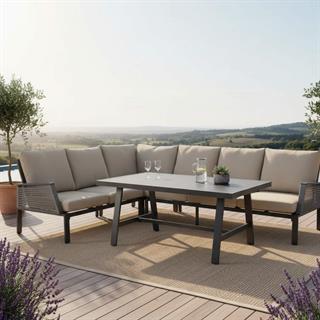 Nuu Garden Kuta Anthracite Corner Sofa Set