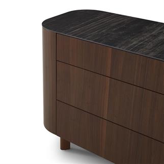 Ligne Roset Parabol Dark Walnut Chest of Drawers