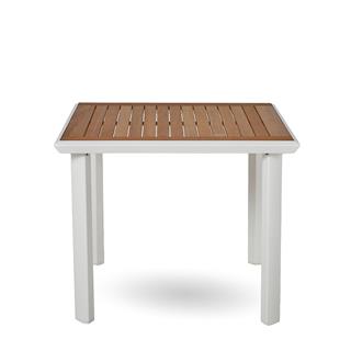 Bondi Kare Masa - Teak Tablalı - İskelet: Beyaz - 92X92X75H