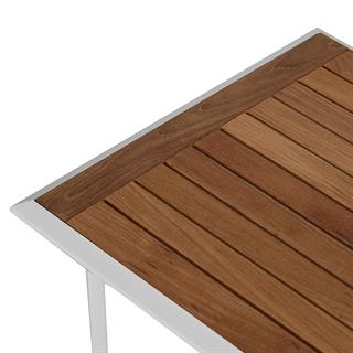 Bondi Yan Sehpa - Teak Tablalı - İskelet: Beyaz