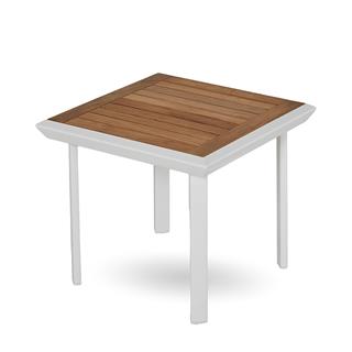 Bondi Yan Sehpa - Teak Tablalı - İskelet: Beyaz