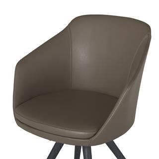 Deri Koltuk - Deri: Cristal 51 Tortora - Ayaklar: Oak Ash Grey Pigmented - 62x56.6x45/78.5h Cm