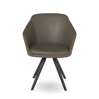 Deri Koltuk - Deri: Cristal 51 Tortora - Ayaklar: Oak Ash Grey Pigmented - 62x56.6x45/78.5h Cm