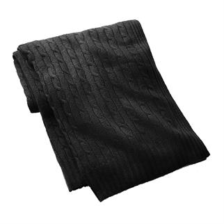 Ralph Lauren Cable Cashmere Black Blanket