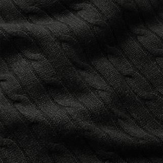 Ralph Lauren Cable Cashmere Black Blanket