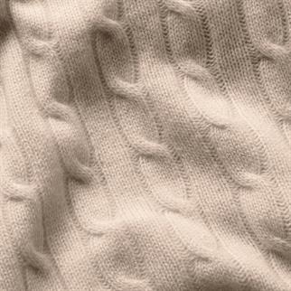 Ralph Lauren Cable Cashmere Natural Blanket