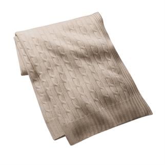 Ralph Lauren Cable Cashmere Natural Blanket