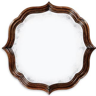 Jonathan Charles Rustic Walnut Round Wall Mirror