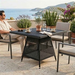 Stephalux Unıversal Charcoal Black Kare Masa  