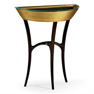 Jonathan Charles JC Modern Antique Gold Demilune Console