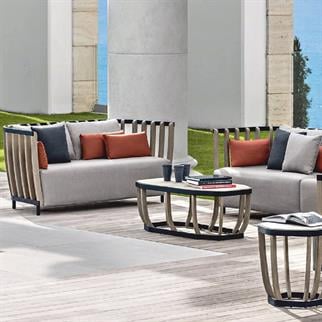 Ethimo Swing Sepia Black Two-Seater Sofa