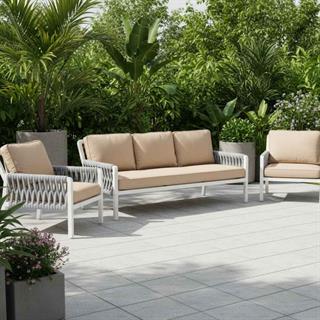 Trica Ted Thick Woven White Garden Set