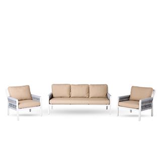 Trica Ted Thick Woven White Garden Set