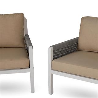 Ted Woven White Garden Lounge Set