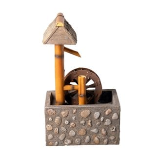 Trica Bambu Görünümlü Su Değirmeni Bahçe Fıskiyesi