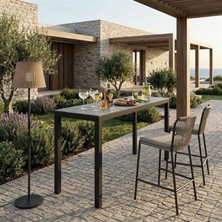 Trica Metal Anthracite Pietra Blue Balkon Masası