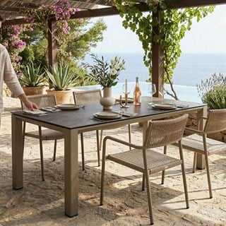 Trica Metal Concept 180 cm Champagne Yemek Masası