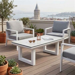 Trica U Ayaklı White Orta Sehpa