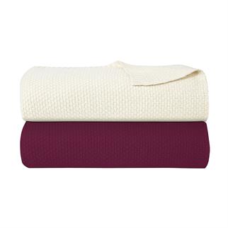 Yves Delorme Velia Creme Blanket
