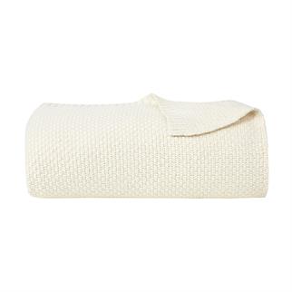 Yves Delorme Velia Creme Blanket