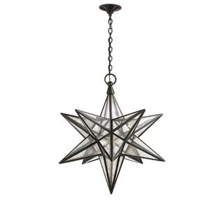 Visual Comfort & Co. Moravian Star Aged Iron Chandelier