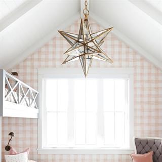 Visual Comfort & Co. Moravian Star Aged Iron Chandelier