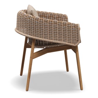 Wrap Kollu Sandalye-Frame Teak Sorrel Wicker-(Sunbrella Minder Dahil)