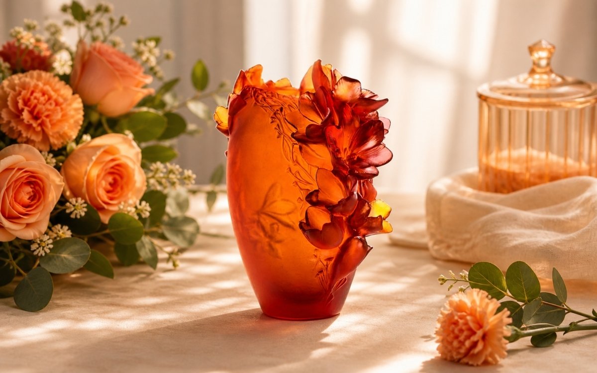 anneler günü hediyesi daum safran orange vazo