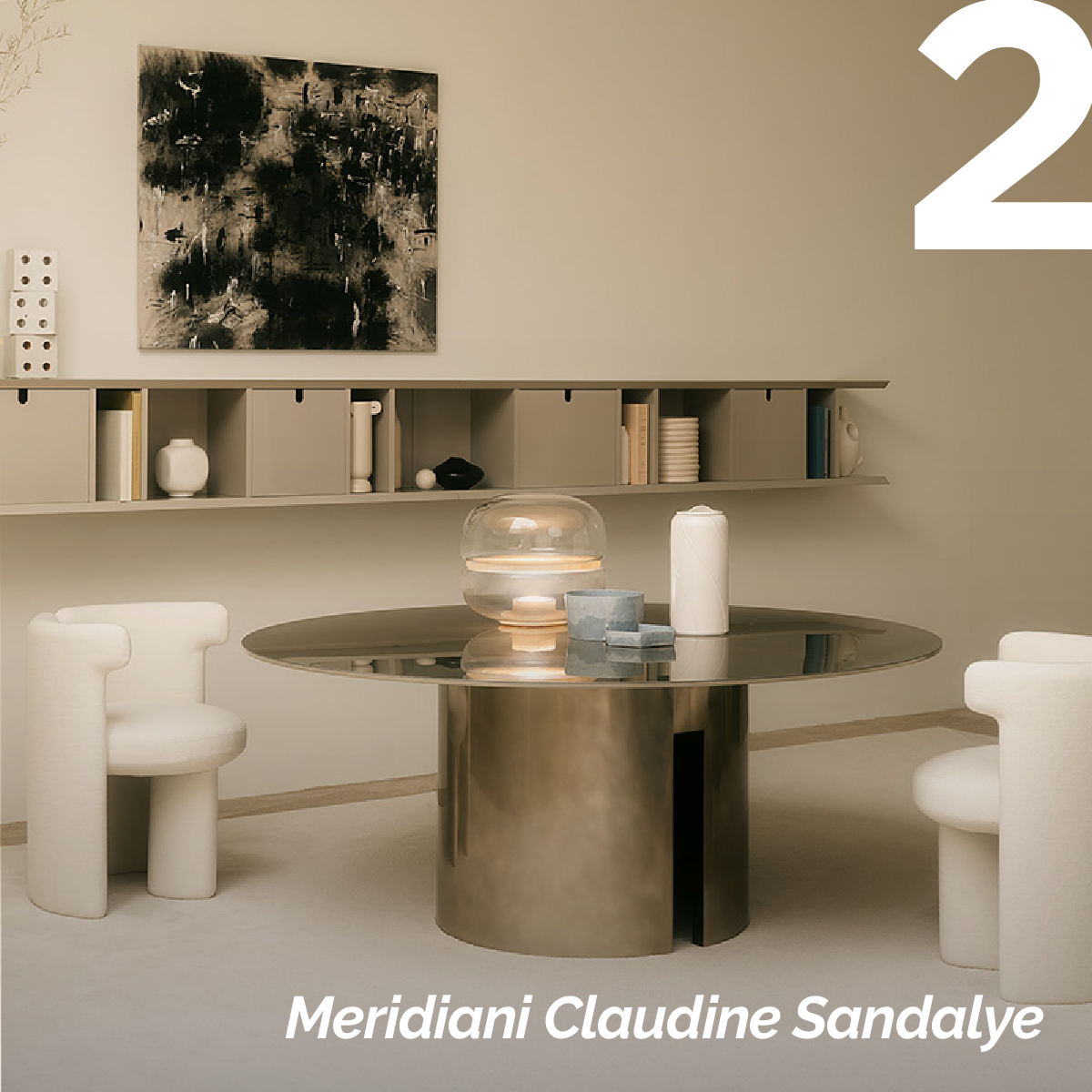 Meridiani Claudine sandalyeli yemek alanı