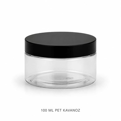 100 ML Şeffaf PET Kavanoz - Kozmetik ve Krem Kutusu