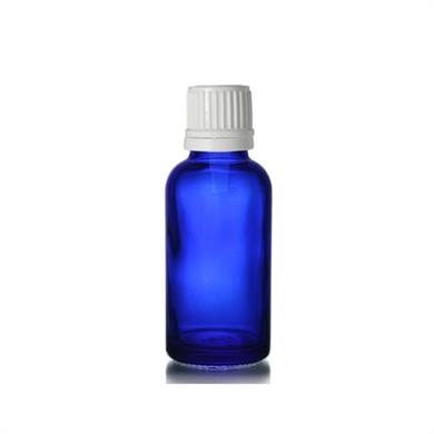 30 ml Mavi Cam Şişe - Toptan İçten Damlalıklı Aromaterapi ve Yağ Şişesi
