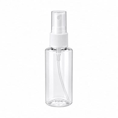 50 ml PET Sprey Şişe – Şeffaf Silindir Plastik Sprey Şişe (18/410)