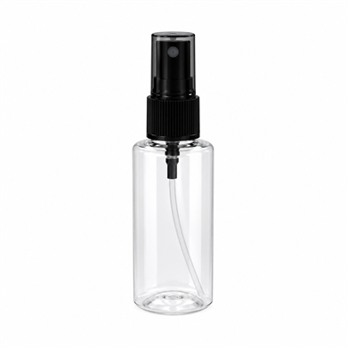 50 ml PET Sprey Şişe – Şeffaf Silindir Plastik Sprey Şişe (18/410)