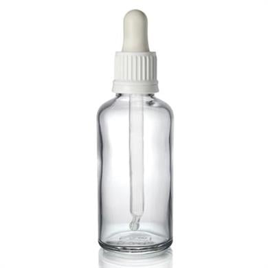 50ml Damlalıklı Şeffaf Cam Şişe