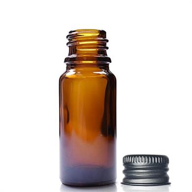 AMBER DÜZ METAL KAPAKLI 10 ML CAM ŞİŞE