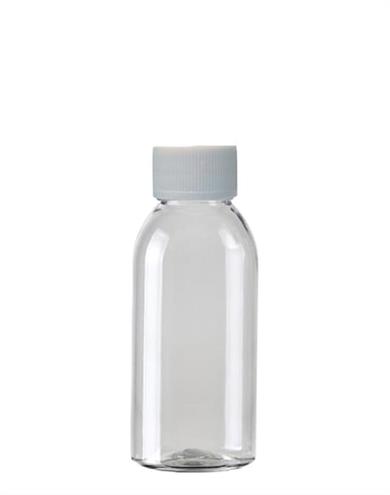 100 ml Oval PET Şişe – Siyah/Beyaz Kapaklı Boş Kolonya Şişesi Toptan