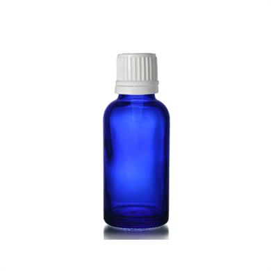 30 ml Mavi Cam Şişe - Toptan İçten Damlalıklı Aromaterapi ve Yağ Şişesi