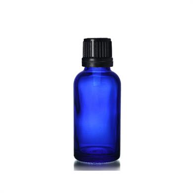 30 ml Mavi Cam Şişe - Toptan İçten Damlalıklı Aromaterapi ve Yağ Şişesi