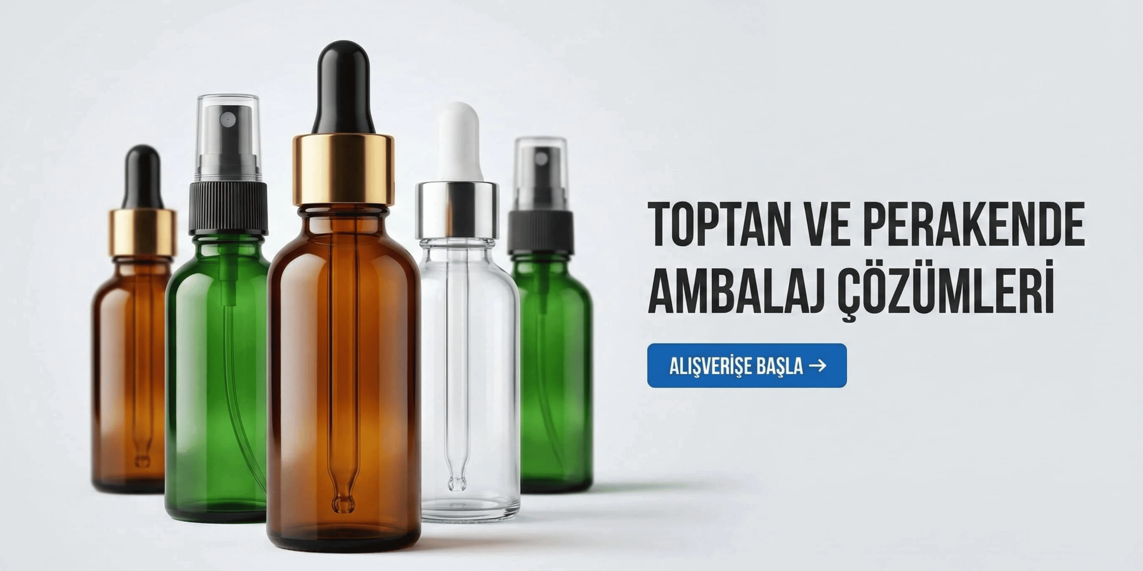 Amber ve Yeşil Renkli Damlalıklı Serum Şişesi - Toptan Kozmetik Ambalajı