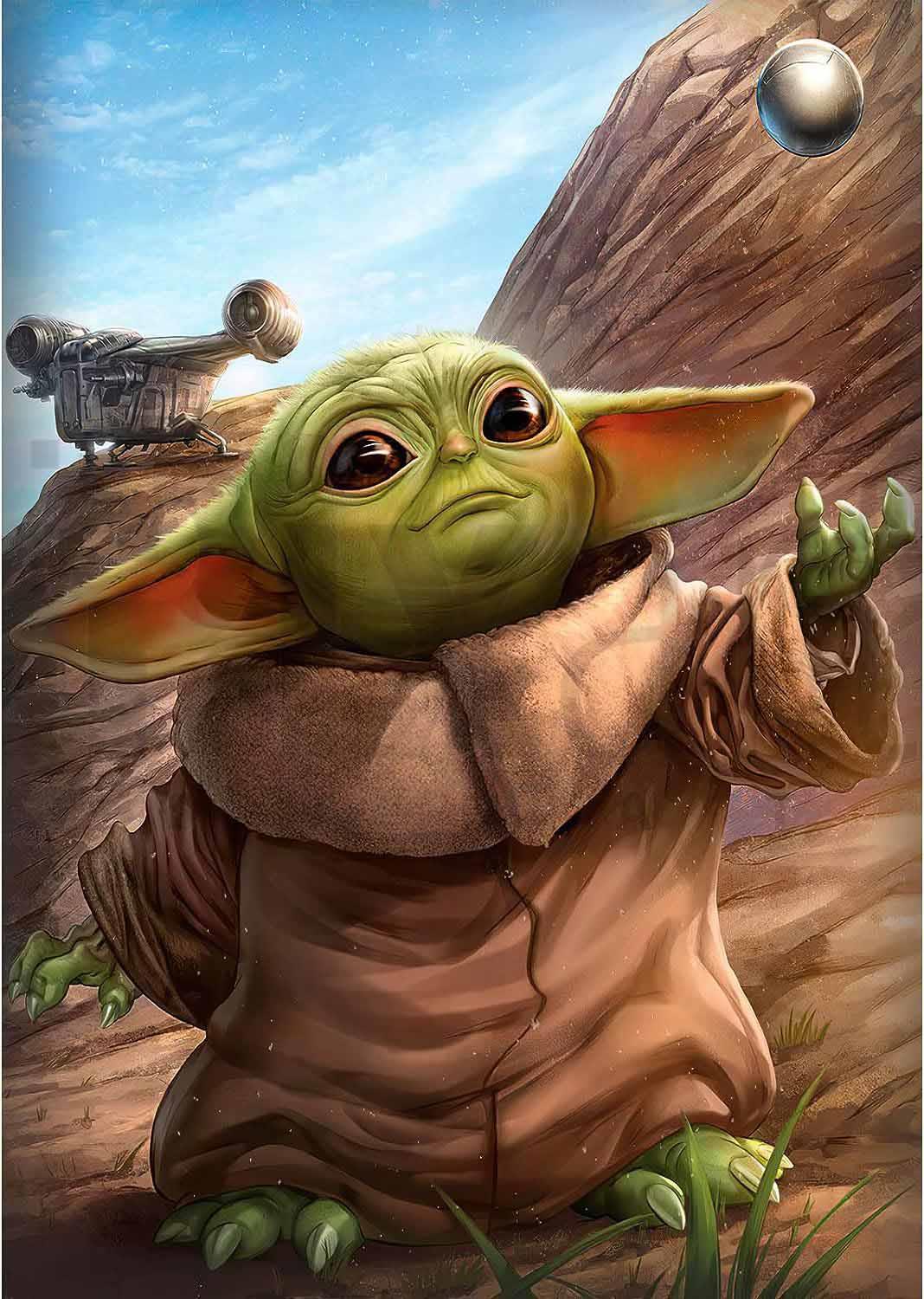 Bebek Yoda-1 30x40 elmas mozaik tablo