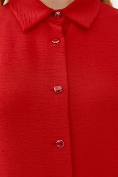 Yırtmaçlı Ayrobin Kırmızı Tunik