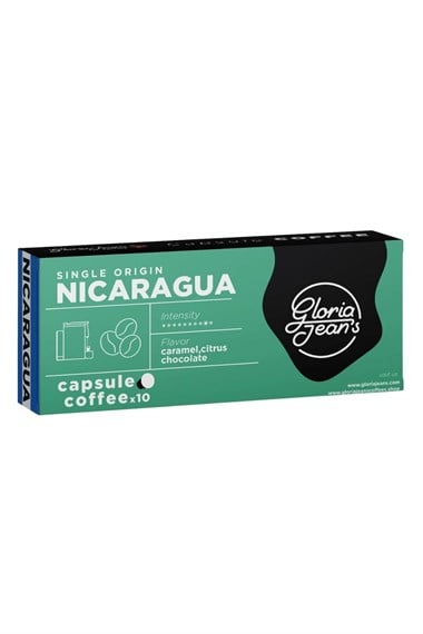 Gloria Jean's Coffees Nicaragua Alüminyum Kapsül Kahve Sertlik Derecesi (9)  10'lu (10 Adet Kapsül)