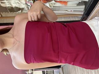 Asimetrik Kesim Straplez Bluz Bordo 