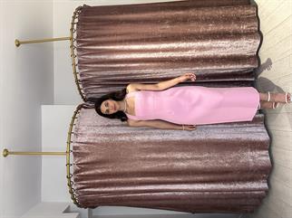 Boyundan Askılı Midi Elbise Pembe