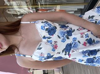 Askılı Gül Desenli Elbise 