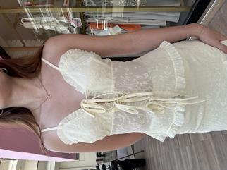 Crop Uzun Etek Takım Sarı 