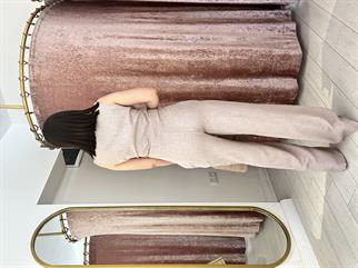 Düğme Detay Yelek Görünümlü Tulum Pembe